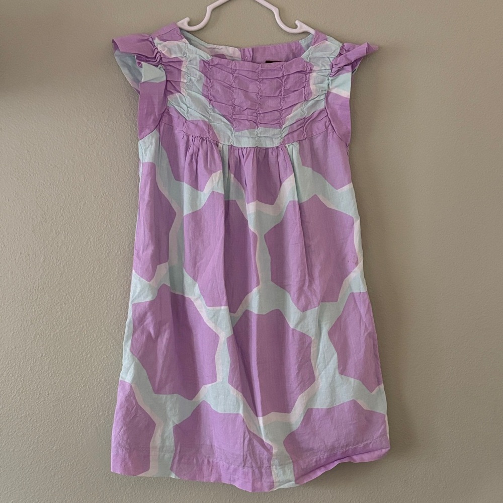 Tea Collection Purple and White Kids Dress